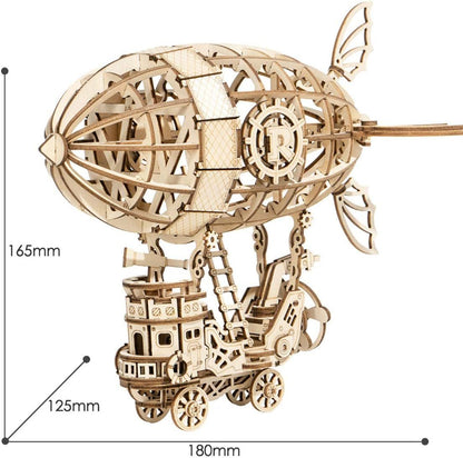 ROBOTIME Rolife 3D - fából készült puzzle léghajó fából készült építőipari készlet modellkészlet gyerekeknek, tiniknek és felnőtteknek TG407