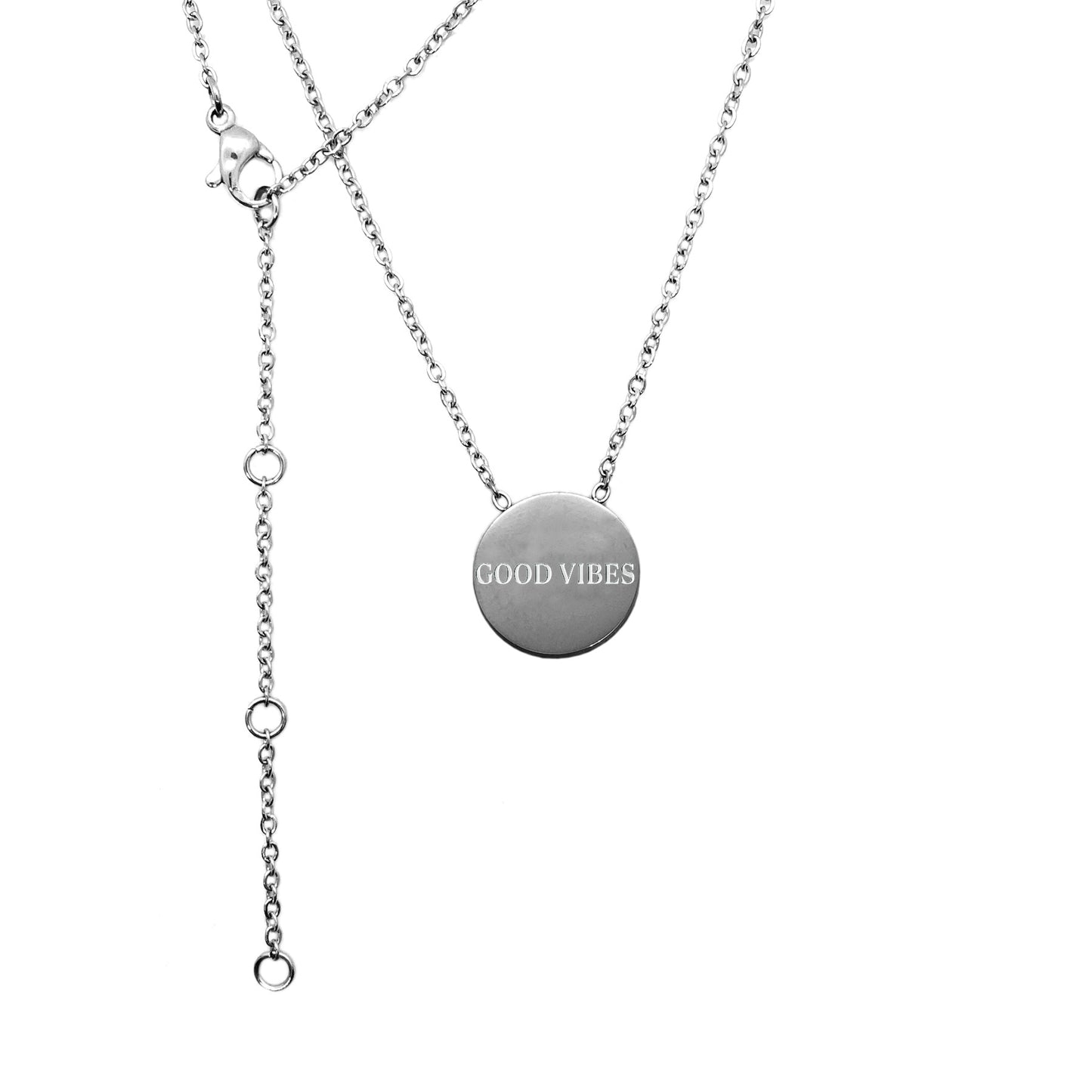 Necklace with pendant - Good Vibes inscription