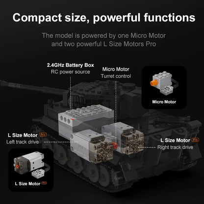 925 db-os Tiger tank építőkocka játék távirányítós