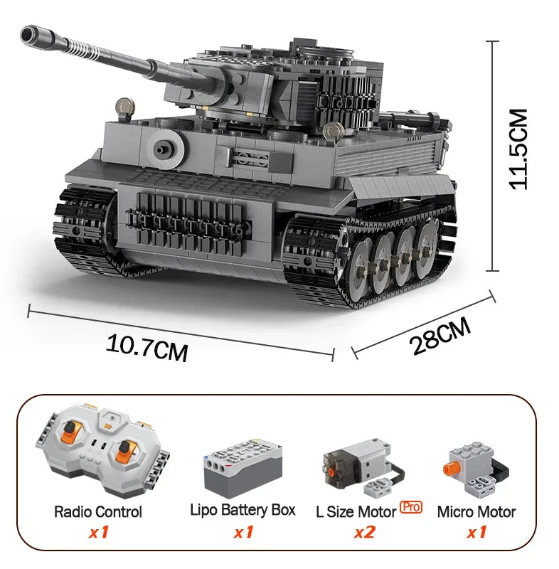 925 db-os Tiger tank építőkocka játék távirányítós Kincsesbazár