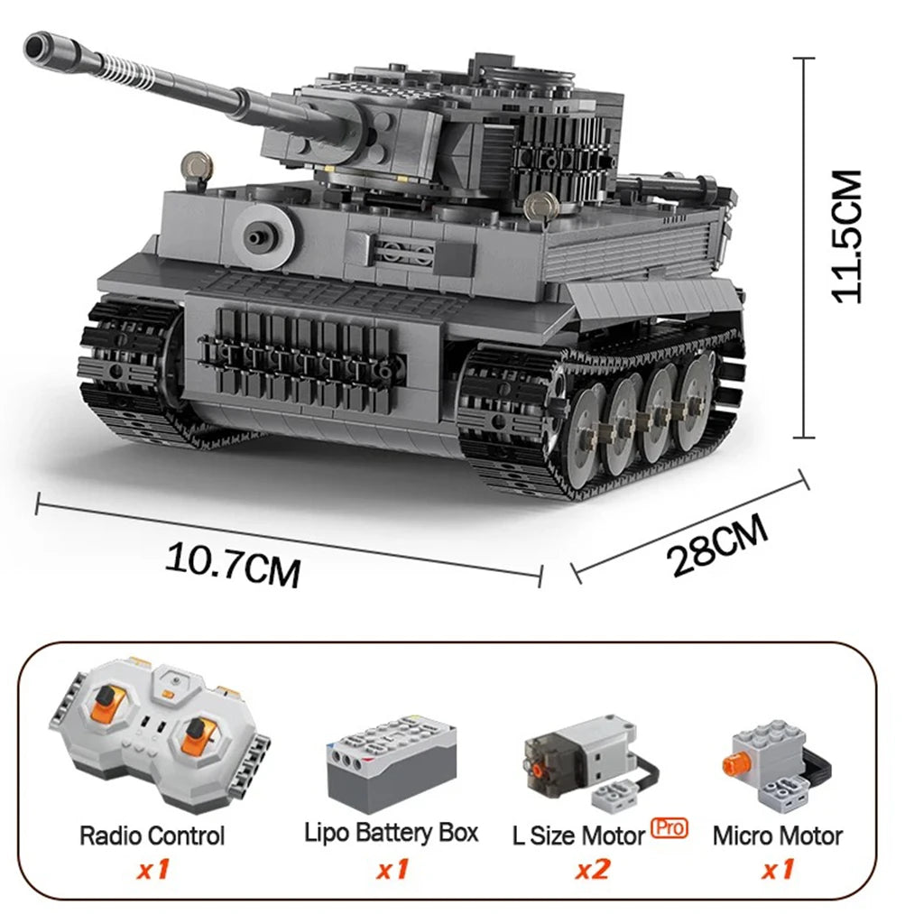 925 db-os Tiger tank építőkocka játék távirányítós Kincsesbazár