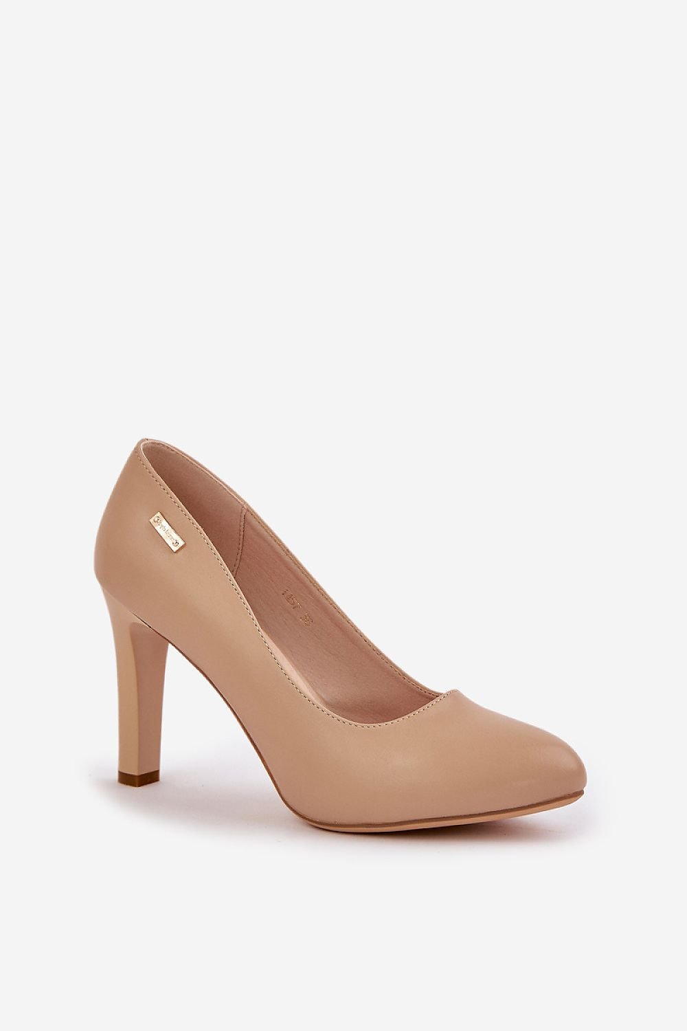 Elegant nude high heels with almond toe and 9.5 cm heel from Sergio Leone, perfect for stylish occasions, featuring soft leather insole.